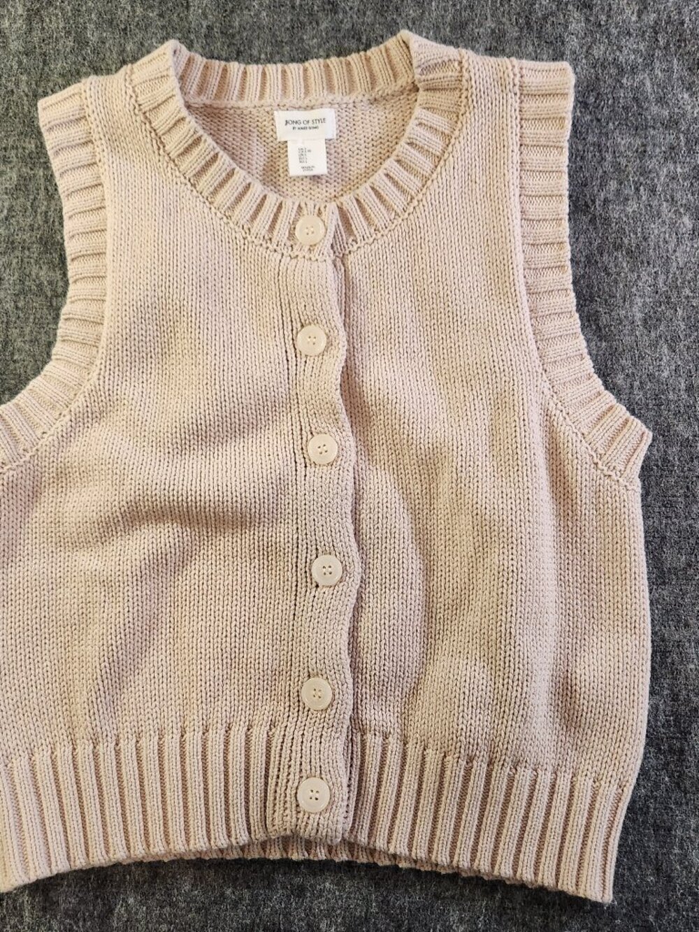 Song of Style Aimee Song Button Front Sweater Vest Size L Blush